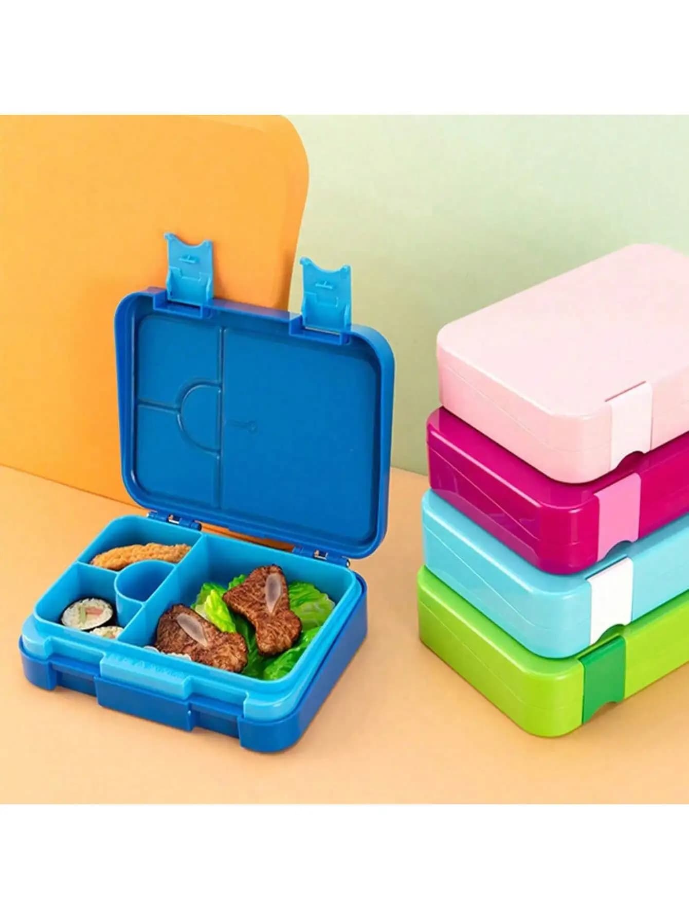1 portapranzo bento con sei scomparti e divisori rimovibili, portapranzo portatile per studenti, adatto per il ritorno a scuola