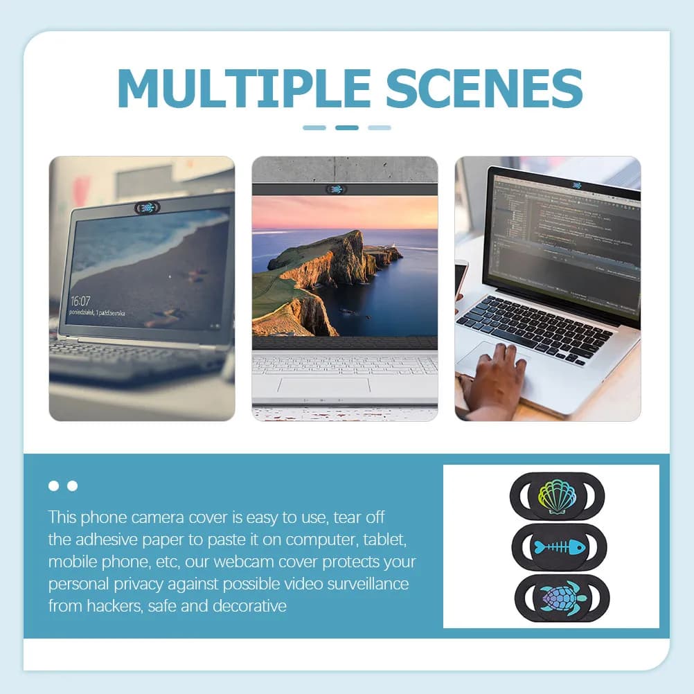 Set di 3 Protezioni Scorrevoli per Webcam, Copri Fotocamera Ultra Sottile Autoadesivo per Laptop, Telefono, Tablet e PC