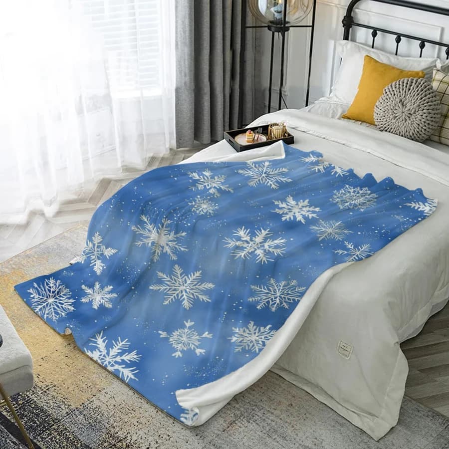 Covered with snowflake pattern Microfiber flannel cover Bedroom Living Room Sofa Soft and comfortable home decor