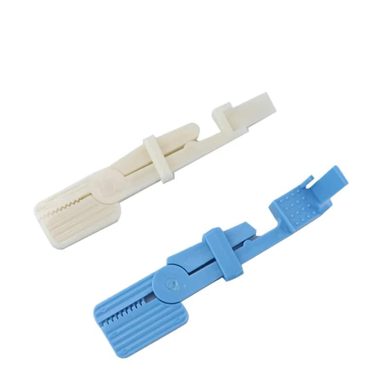 5 pz. Clip di Posizionamento Monouso in Plastica Bianche/Blu per Porta Pellicole Radiografiche Dentali, per Radiografie Interdentali e Periapicali