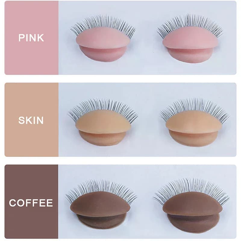 Set of 3 Silicone Eye Paia Removable for Tattoo Practice, Replaceable Head Model for Extension Ciglia Exercise