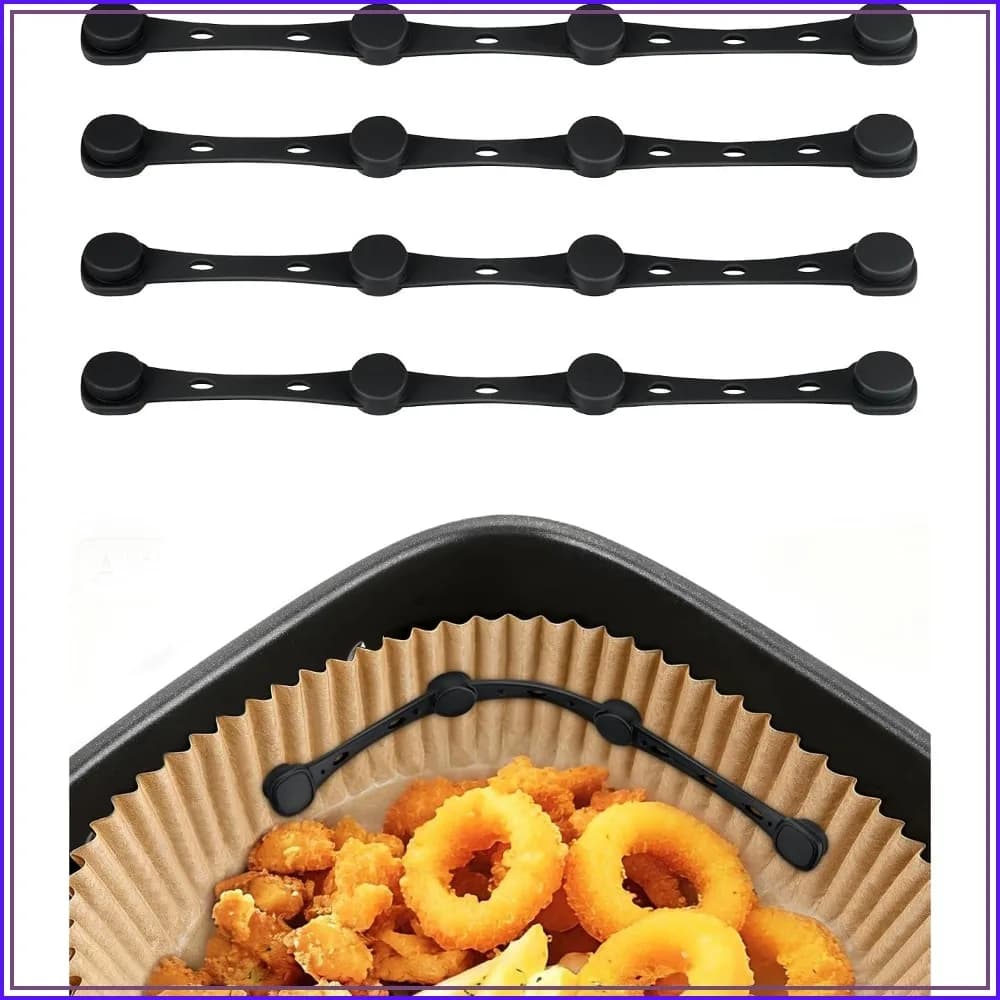 4Pcs Food-Grade Air Fryer Magnets, Hold Parchment Paper Safely, Non-Segmented Design, Prevent Burning