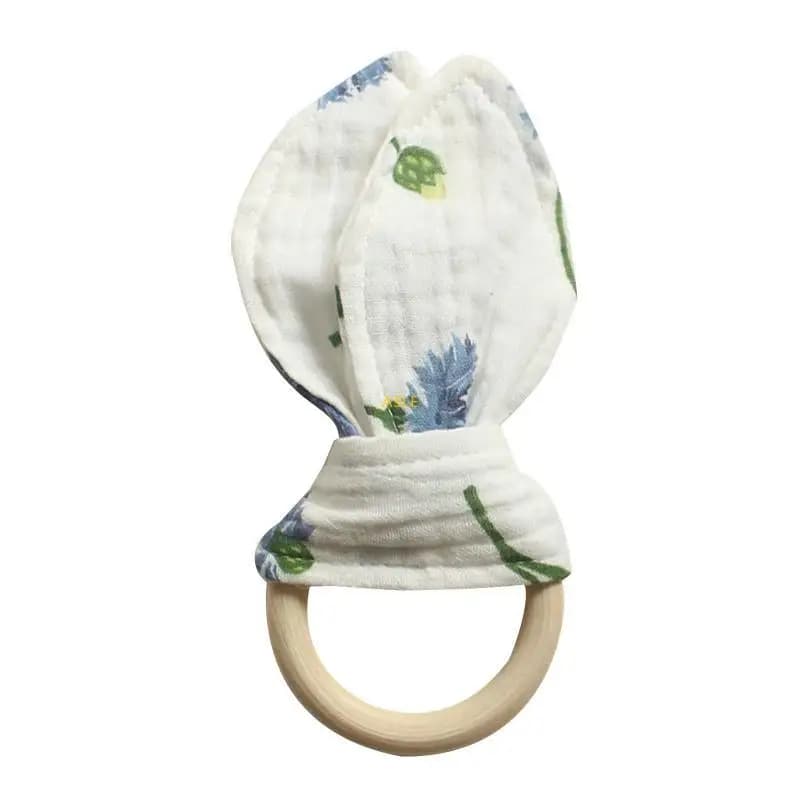Gacca in legno per bambini giocattolo cotone morbido in cotone grazioso coniglio Teether Bracciale Rattle