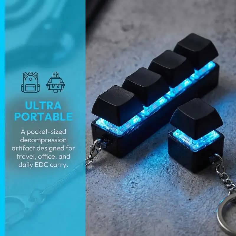 Giocattolo Antistress a Forma di Tastiera con 4 Pulsanti e Luce LED, Gadget Sensoriale per Adulti e Bambini, Ideale per Viaggi e Aula