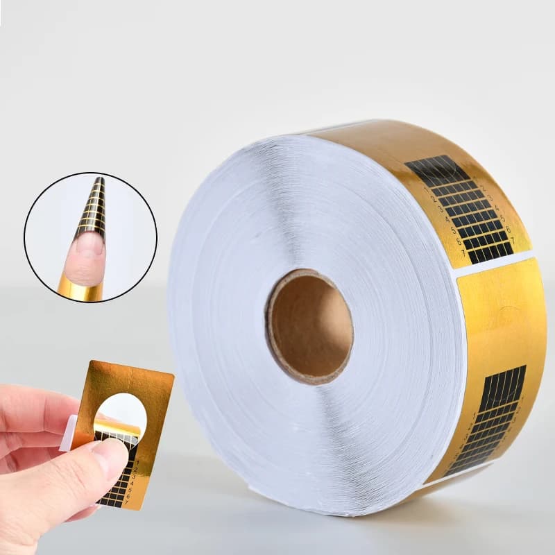 Suggerimenti per la forma delle unghie Gel UV acrilico Estensione Curl Forma Adesivo per gel per unghie Guida artistica Stampo per manicure Stencil Strumenti acrilici 100 pezzi / set