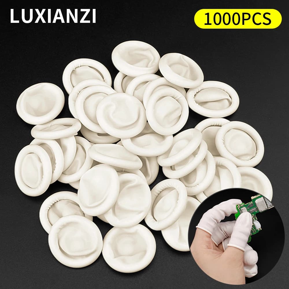 LUXIANZI 1000Pcs copertura per dito guanti in gomma naturale guanti per unghie usa e getta strumento durevole antiscivolo antiscivolo in lattice