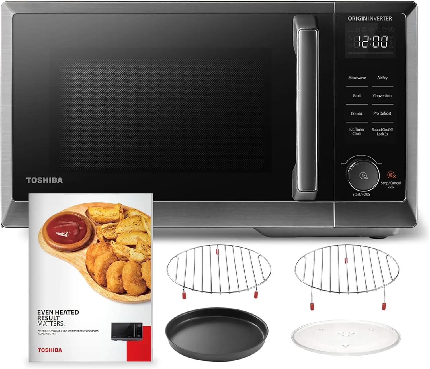 Inverter Countertop Microwave and Air Fryer Combo with Broil, Convection, Speedy Combi, Even Defrost, 11.3-Inch Turntable, Sound