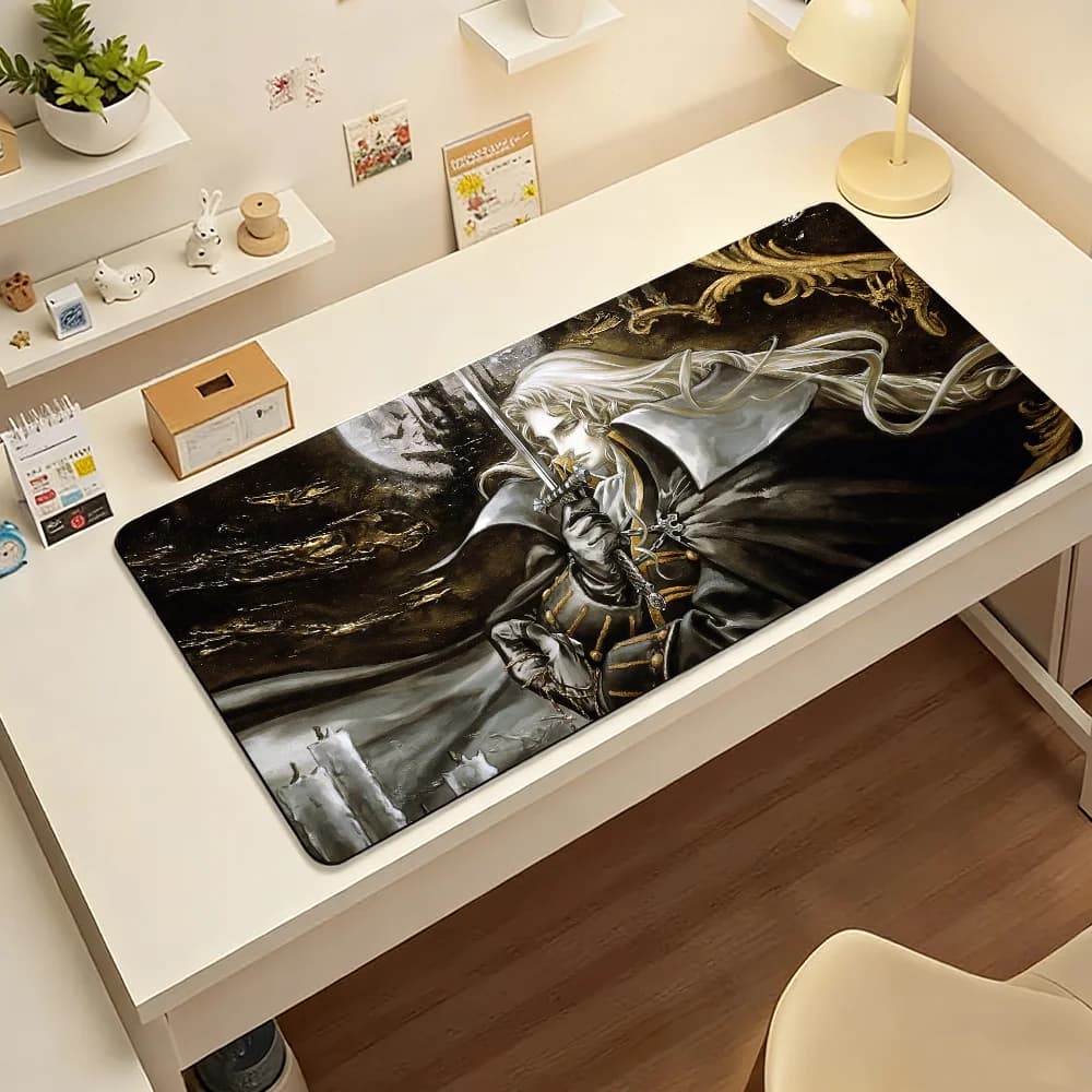 Castlevania Symphony of the Night Mouse Pad Large Non-Slip Waterproof Mat Stitched Edge Keyboard Pad for Gaming Daily Office