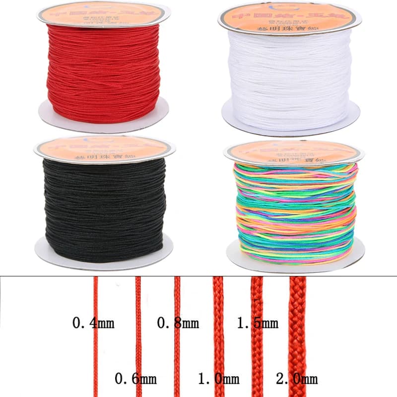 45 meters/rotole 0.4 0.6 0.8 1 mm Round Nylon Cable Braided Beads Corda String For Make From You Bracelet Necklace Results Creation of Jewelry