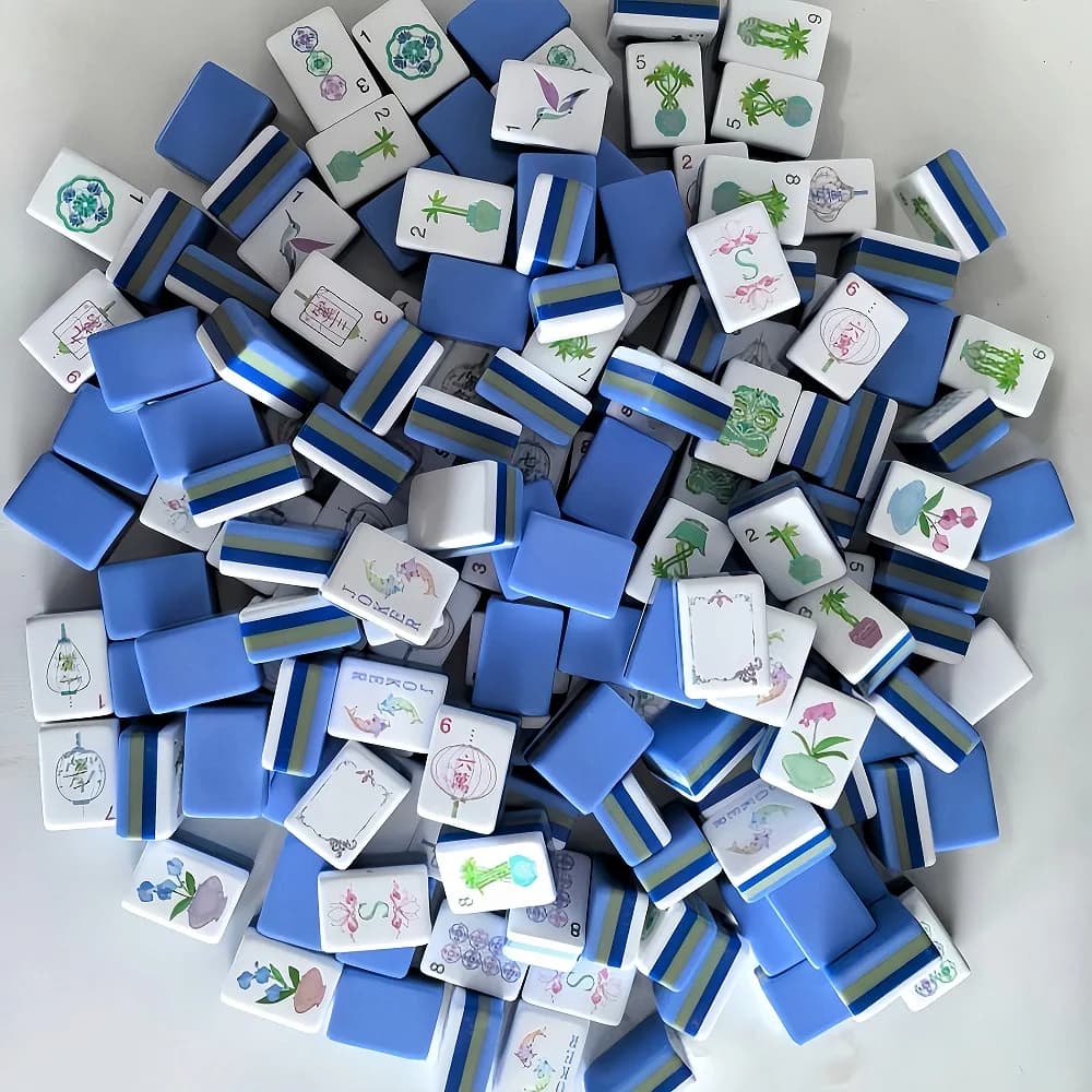 2026 New Royal Luxury Engraved Acrylic Mahjong Tiles American Mahjong Set 160 Portable Mah Jongg Leisure Family Entertainment