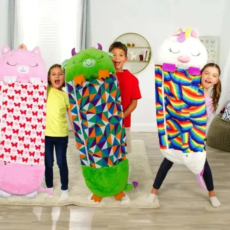 Children's sleeping bags Carton Plush Cushion Anti-warm Quilt Bag for cute animals Sleeping bag for boys and girls