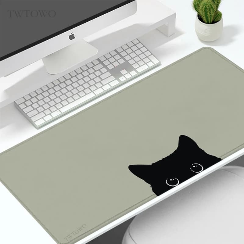 Tappetino per mouse Gamer Green Cute Cat XL Nuovo tappetino per mouse XXL Tappetino per tastiera meccanica Tappetini da scrivania Tappetino per computer da ufficio in gomma naturale