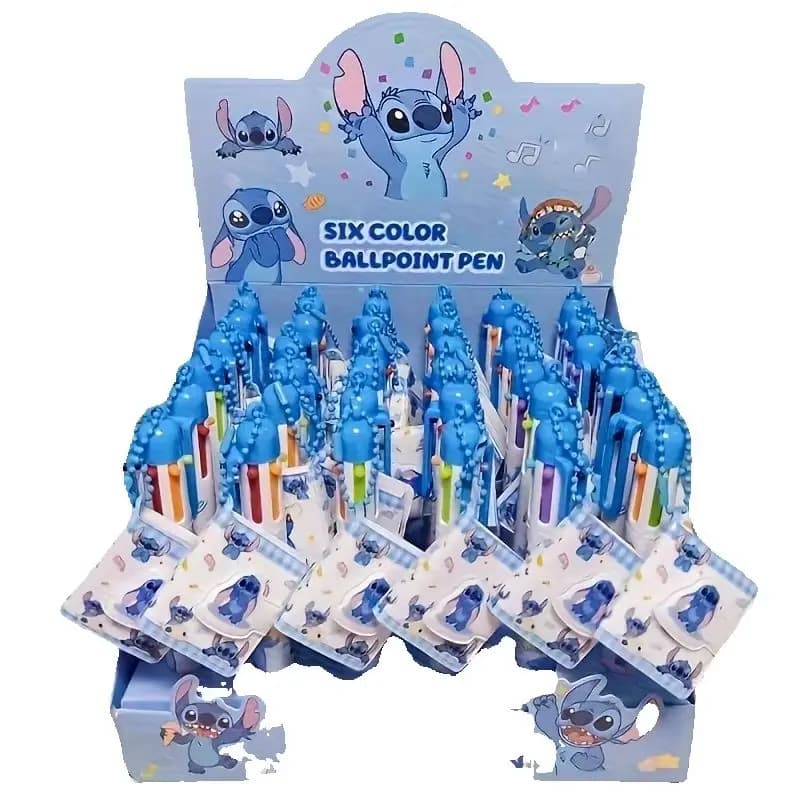 Random 1 Piece Stitch 6-Color Retractable Ballpoint Pen & Notebook Set, Convenient for Daily Note Taking