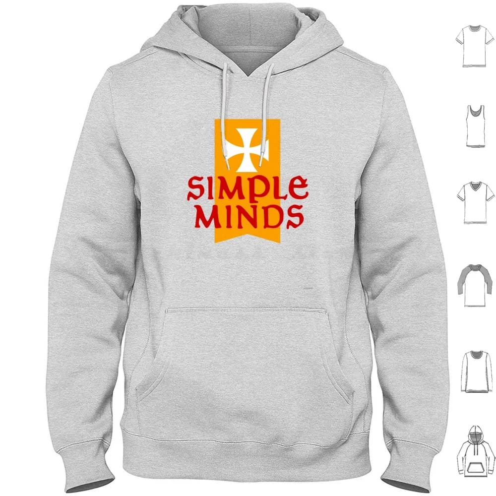 Felpe con cappuccio Simple Minds a maniche lunghe, non dimenticarmi, arte estetica, musica anni '80, ispirazione pop culture, Minds Jim