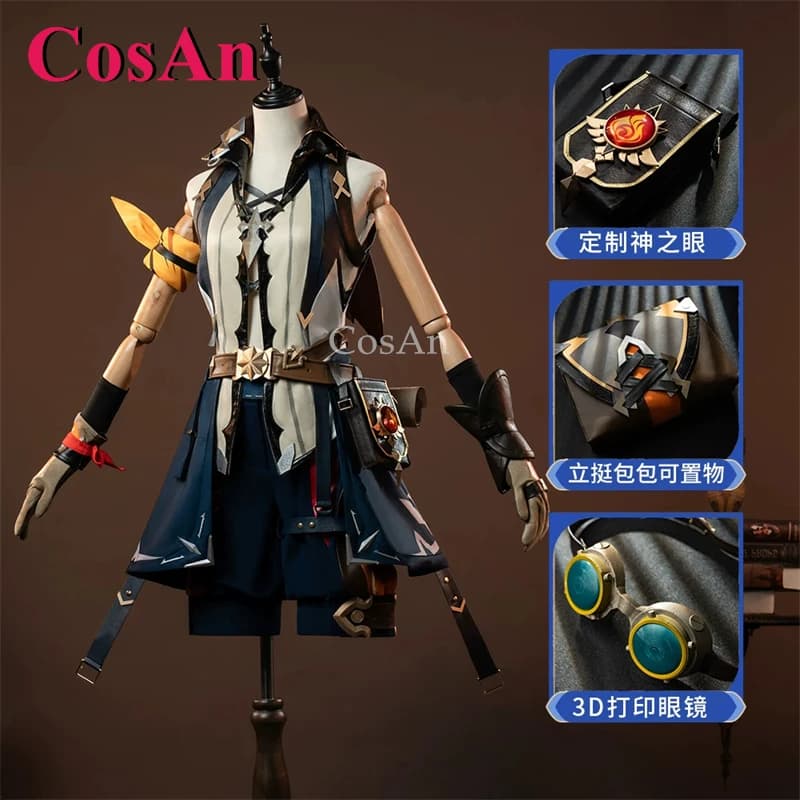 Costumi CosAn del Gioco Genshin Impact Bennett, Abiti alla Moda e Adorabili, Set Completo per Feste e Giochi di Ruolo