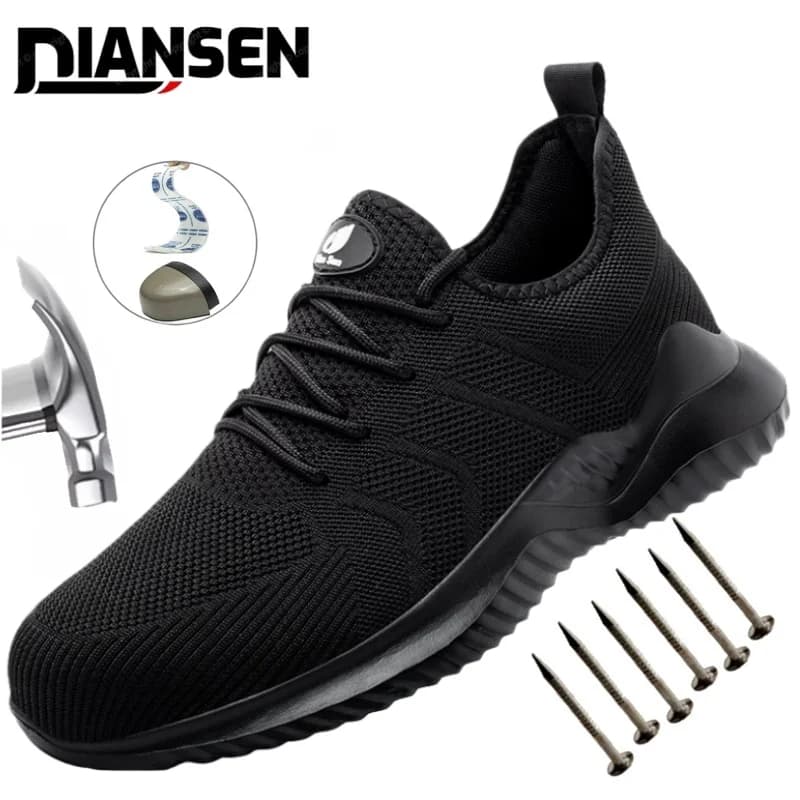 Ultralight Men's Safety Work Shoes Steel Toe Comfortable Kevlar Insoles Industrial Anti-Puncture Outdoor Working Boots