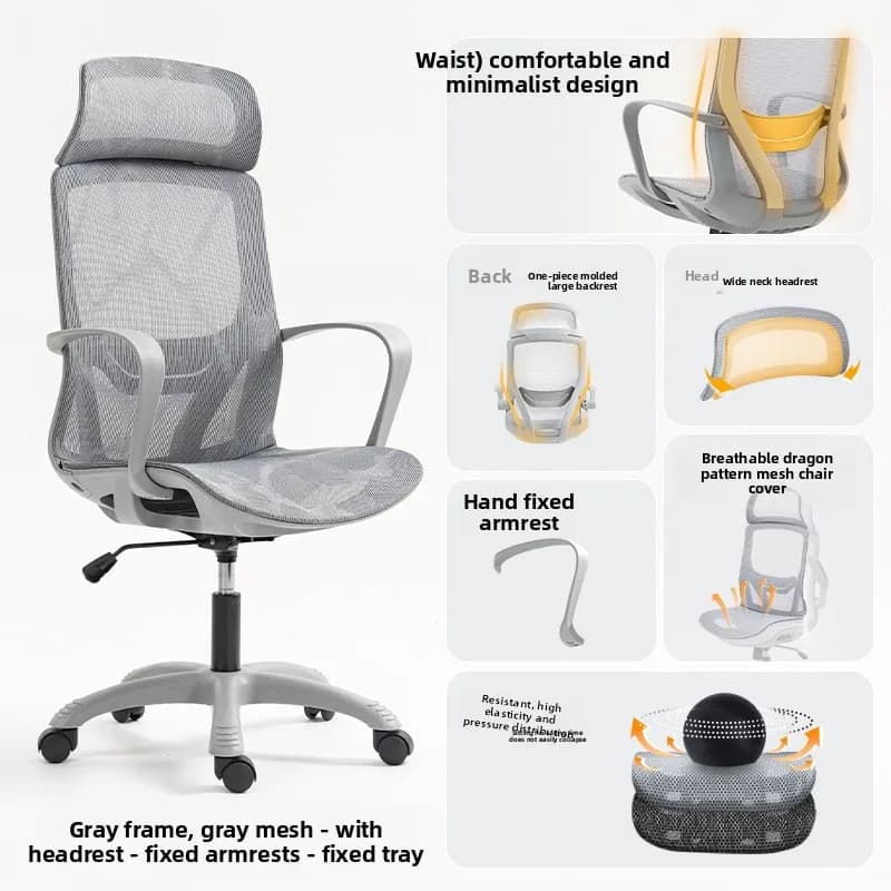 Sedia Ergonomica Multifunzionale per Computer, Conferenze, Studio e Gaming con Schienale Regolabile