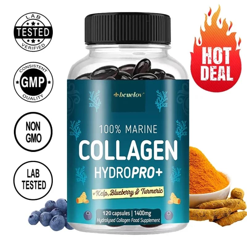 Hydrolyzed marine collagen - HYDROPRO supports nutritional supplement for skin health and joints, hair and nails