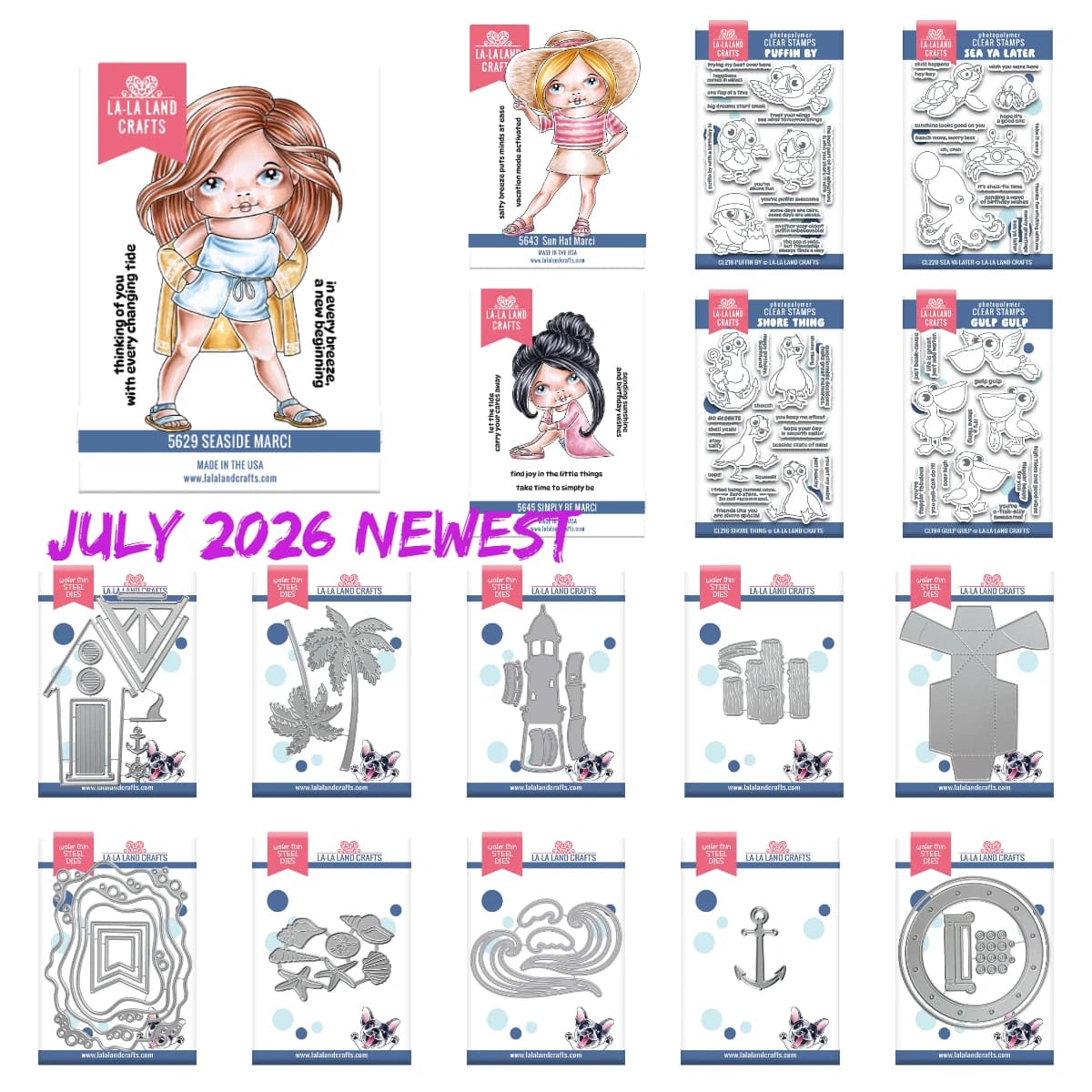 2026 New Seaside Marci Clear Stamps Set Metal Cutting Dies DIY Scrapbooking Diary Photo Album Decoration Embossing Paper Cards