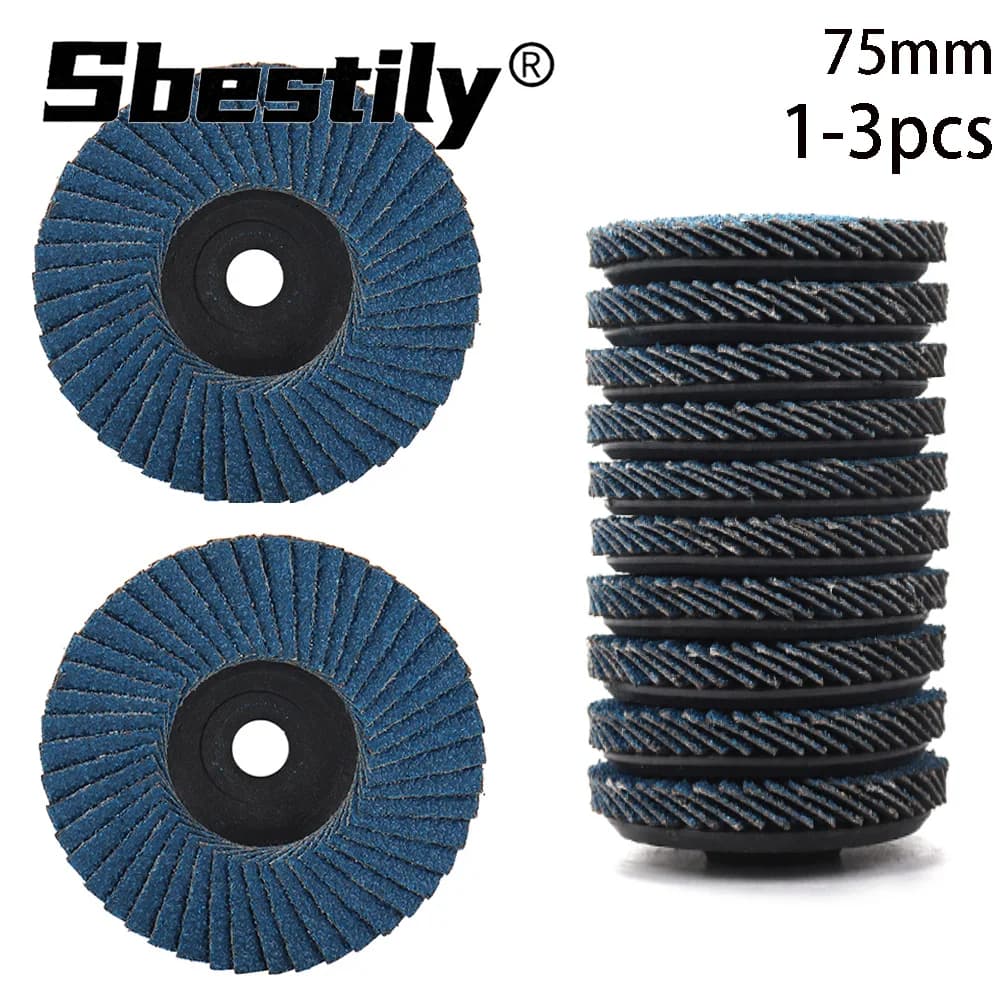 Sbestily 1/3 pz 75mm Dischi Lamellari Piatti 3 pollici Mola Mini Disco Abrasivo Per Smerigliatrice Angolare Lucidatura Dei Metalli Legno Abrasivo