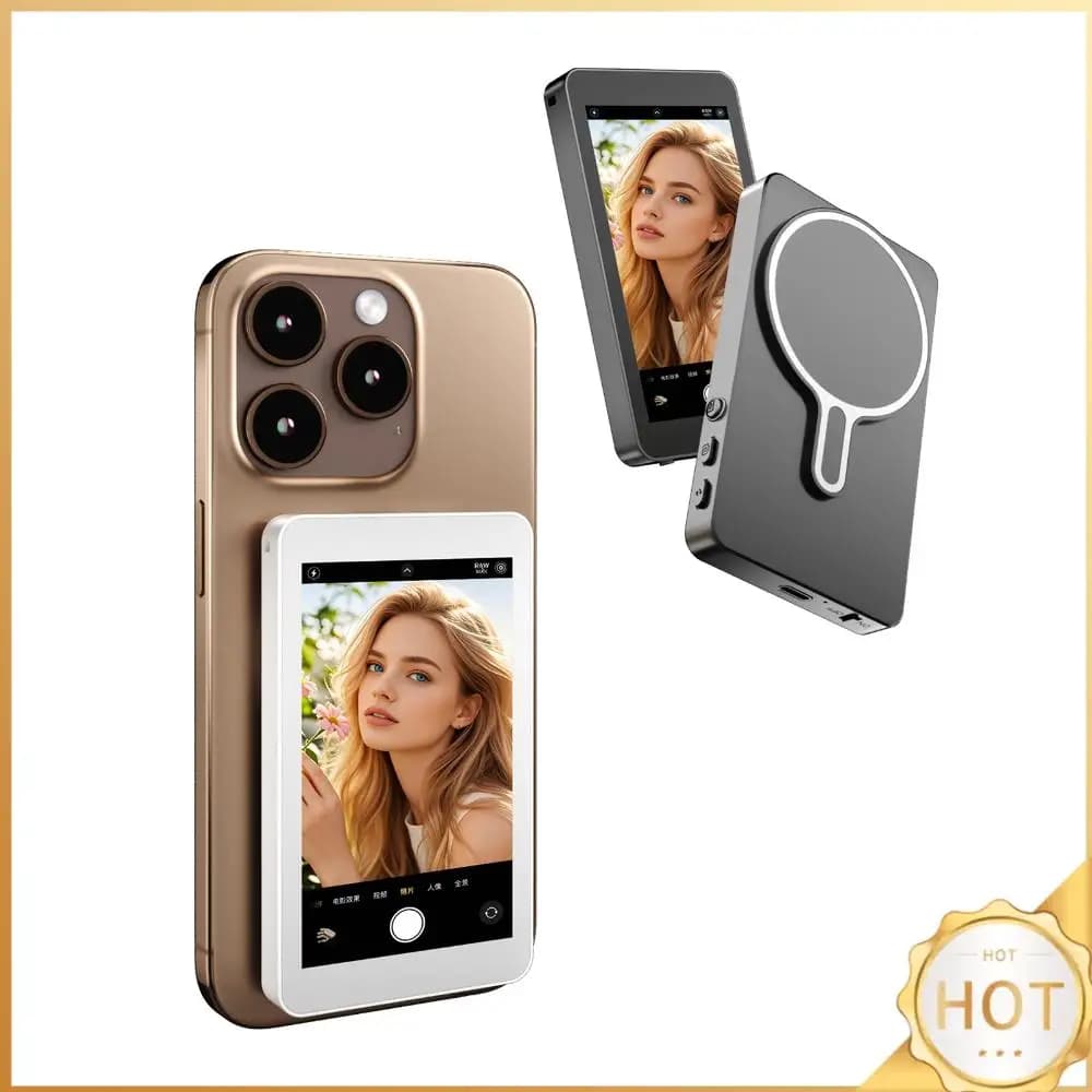 Monitor Wireless Magnetico per Selfie e Vlog, Schermo per Fotocamera Posteriore Compatibile con Android e iPhone