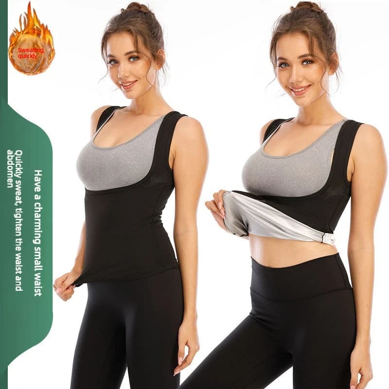 Gilet Dimagrante Effetto Sauna da Donna, Maglietta Modellante, Faja Snellente per Allenamento - Hot