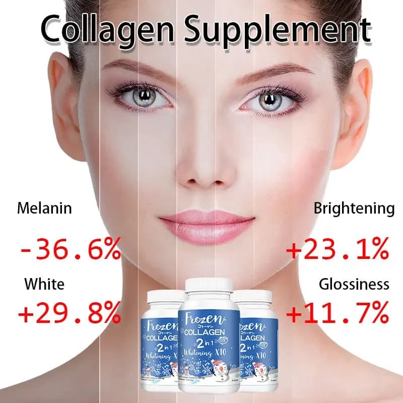 Frozen collagen pills, skin care peptides, slimming, illuminating, for a healthy incarnate.