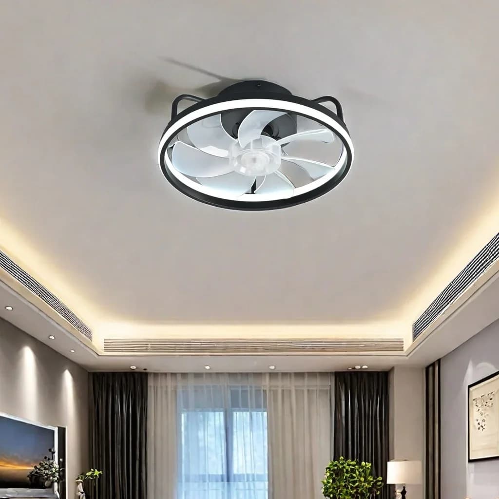 Ventilatore da soffitto moderno e intelligente 2 in 1 Ventilatore da soffitto per camera da letto con luce e controllo Soggiorno Ristorante Decorazioni per interni Ventilatori da soffitto a LED