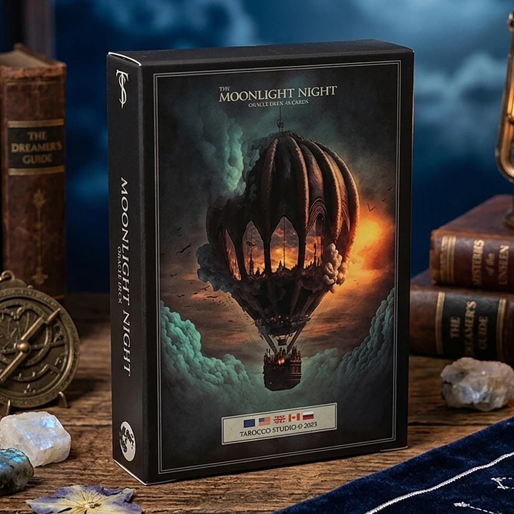 The Moonlight Night Lenormand Oracle Deck - 44 carte di divinazione fantasy gotica, carta con doppio goffratura 9*6 cm