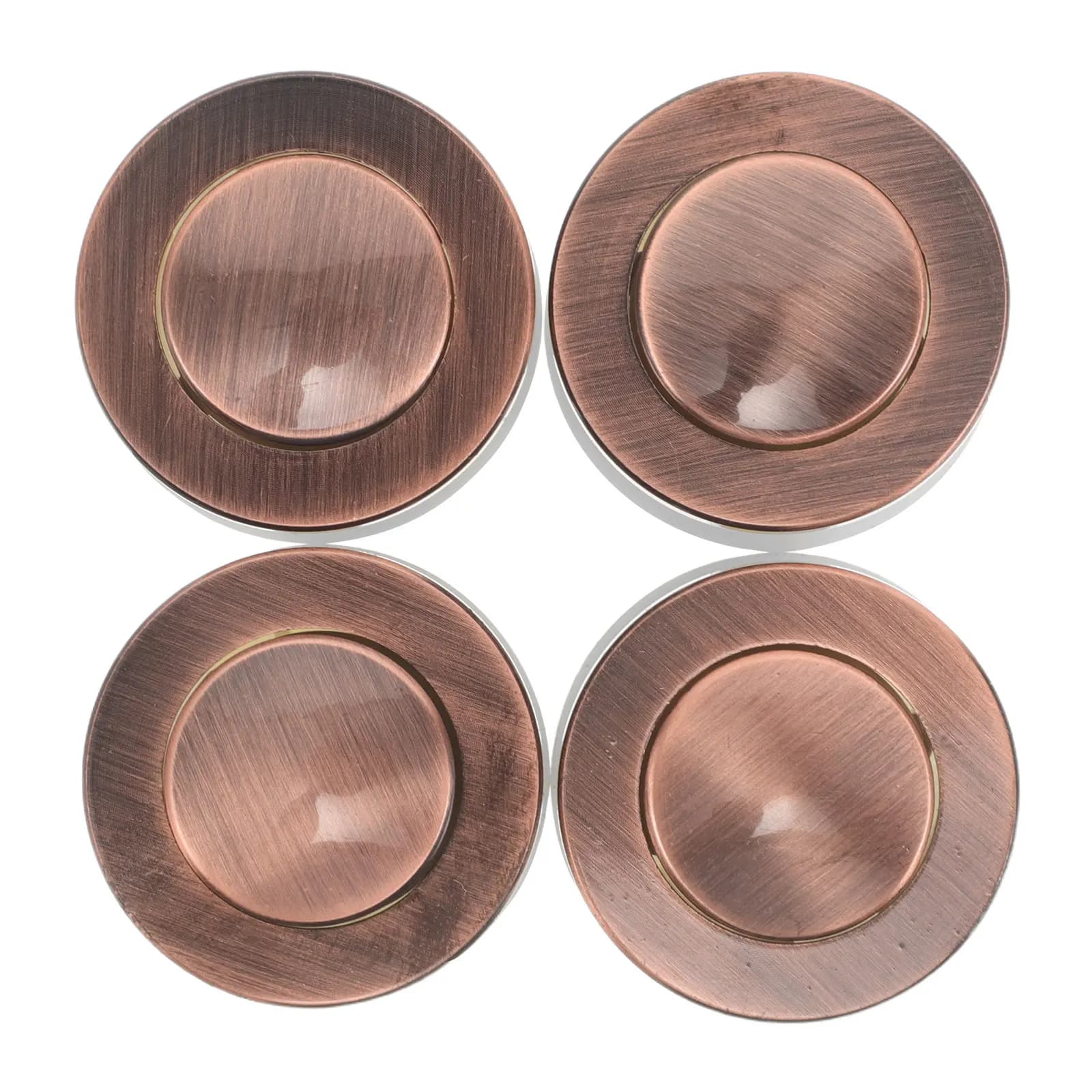 Folding handles for furniture, 4 pieces, round, recessed, for drawers and cabinets