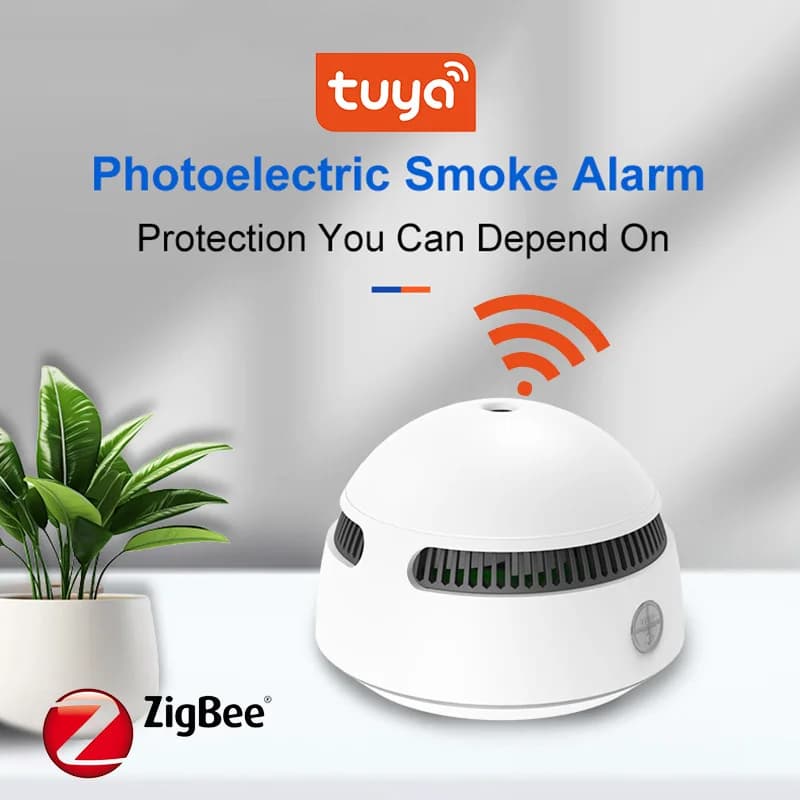 Rilevatore di fumo con batteria al litio WiFi Tuya – Allarme antincendio fotoelettrico da 10 anni con standby ultra lungo Sicurezza domestica intelligente
