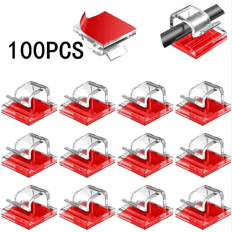 50/100PCS Organizzatore di cavi Pinze Gestione dei cavi Gestore dei cavi Supporto del cavo Linea dati di ricarica USB Avvolgitore della bobina Gancio a parete