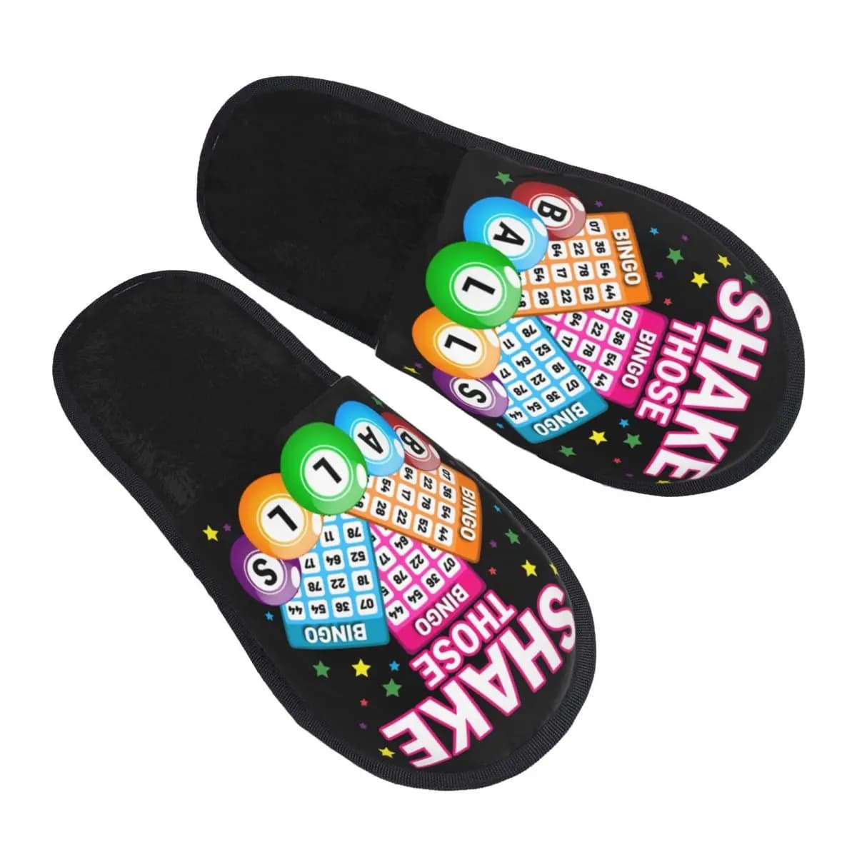Le donne con stampa personalizzata scuotono quelle palle Divertenti pantofole da bingo per la casa, comode e calde pantofole soffici in memory foam, scarpe da esterno per interni