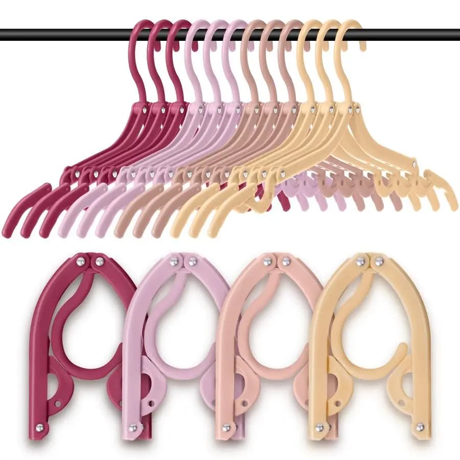 12 Piece Travel Clothes Hanger Plastic, Anti-slip, for Cruise Ship and Holidays, Travel Accessories