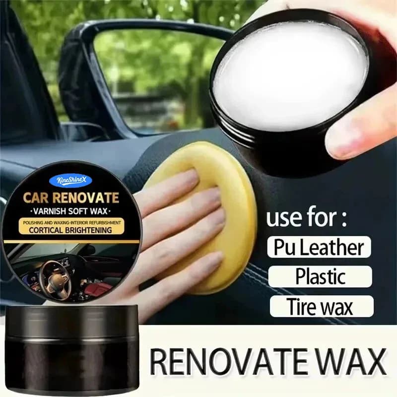 Tire Wax, Car Tire, Steering Wheel Brightener, Blackening and Brightening Agent, Refurbishment Coating, Polishing Wax