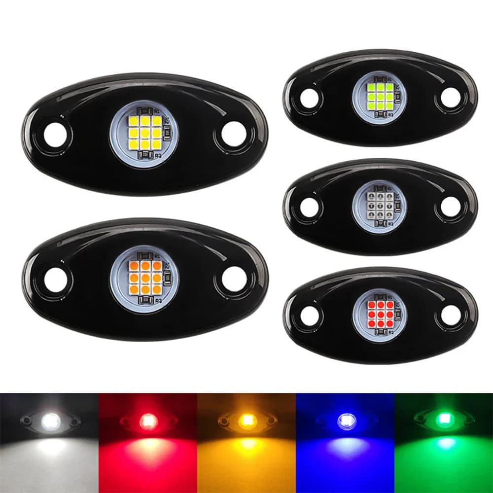 1/2/4pcs LED Rock Light frame automatic decorative light ambient light lower car for Dune Buggy Off Road Jeep SUV