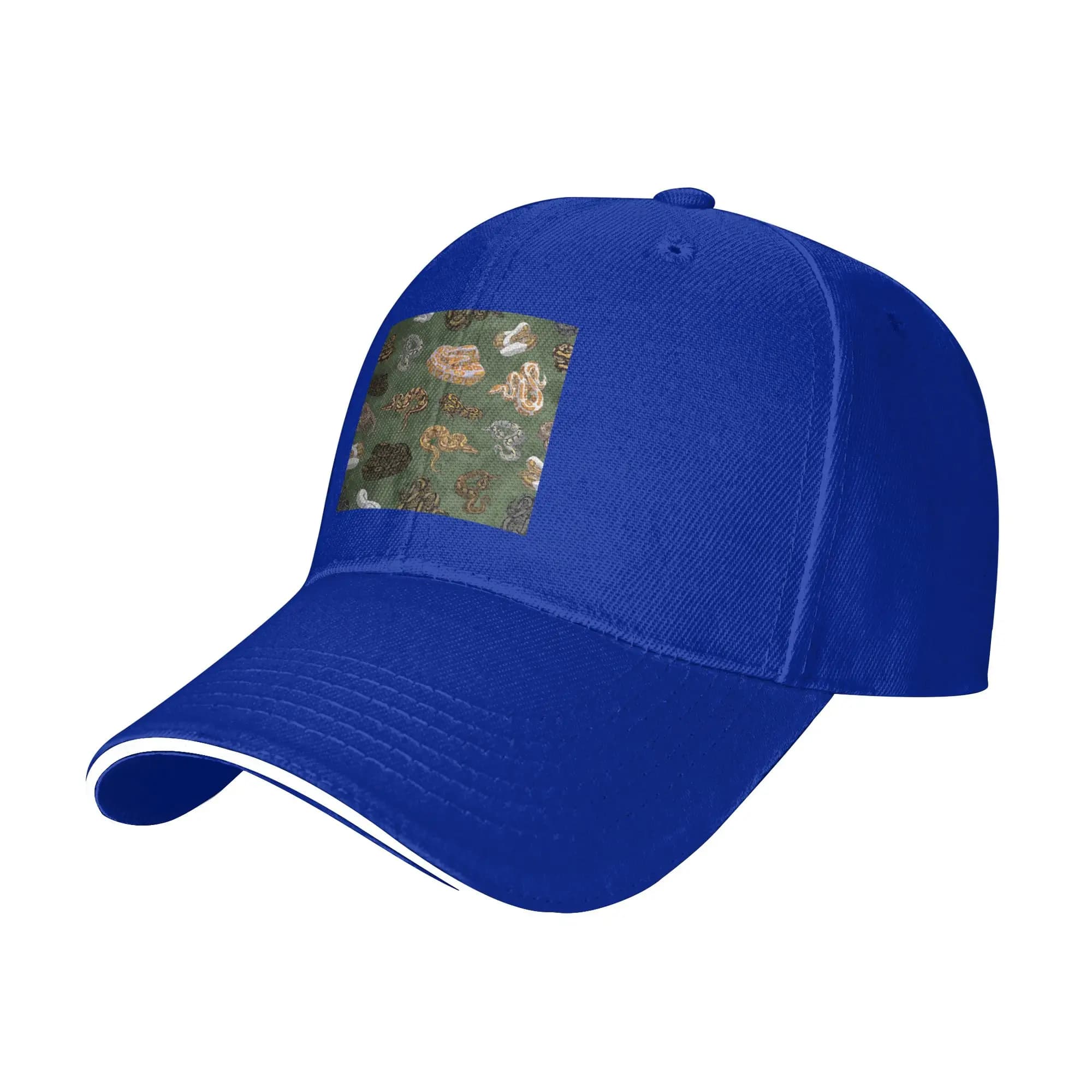 Ball Python Morphs Pattern Moss Green Cap Casual Baseball Caps Adjustable Hat Hip Hop Summer Unisex Baseball Hats Customizable