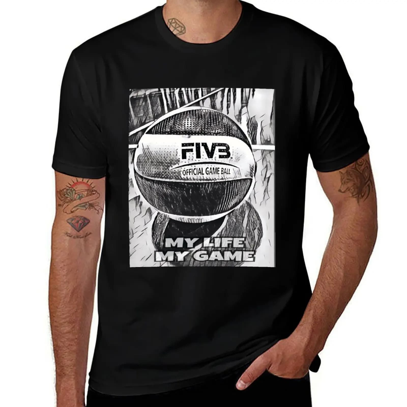 My Life My Game Volleyball Players Gift Idea T-Shirt Anti-Pilling Casual T-Shirt