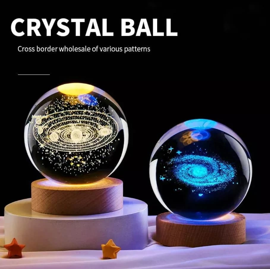 3D Crystal Ball Crystal Planet Solar Laser Engraved System Globe Astronomy Gift Birthday Gift Glass Ball Home Decoration