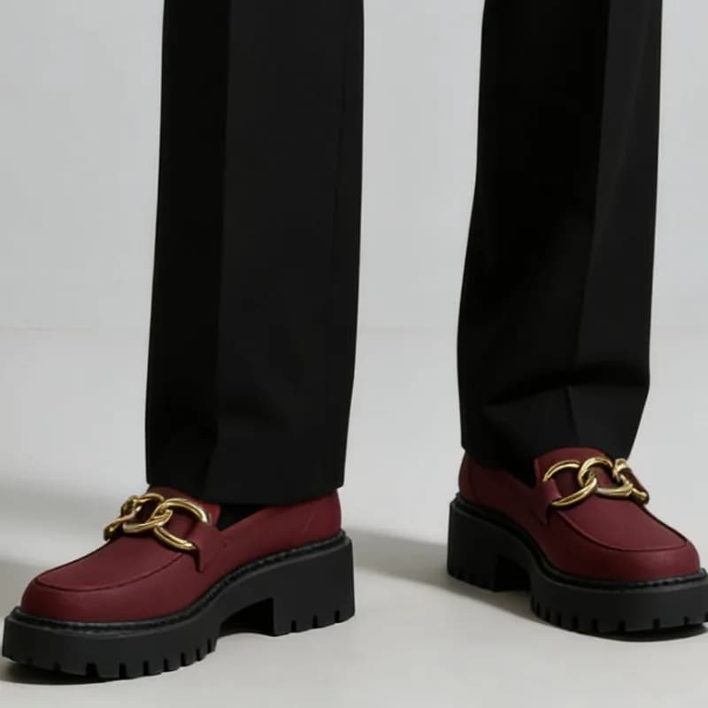 Scarpe da Donna Moda 2026 Primavera Autunno Mocassini con Plateau e Catena Metallica Sneakers Casual Comode da Donna Zapatos De Mujer