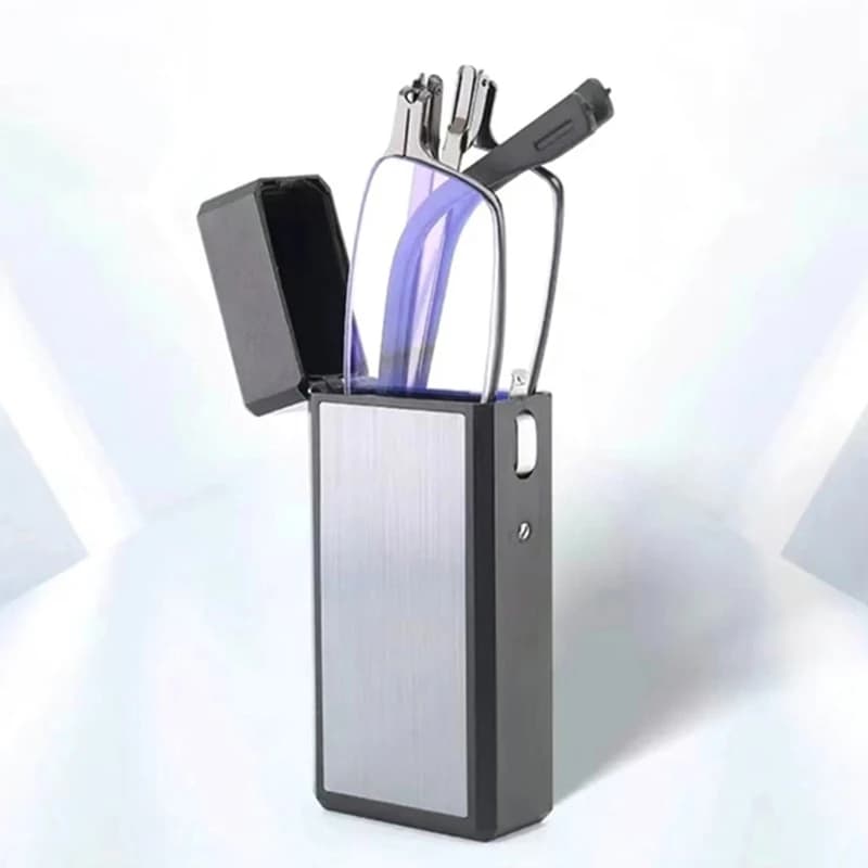 Custodia da accendino portatile Occhiali da lettura Uomo Donna Moda Occhiali da presbite pieghevoli Business Ipermetropia Occhiali da vista anti-luce blu