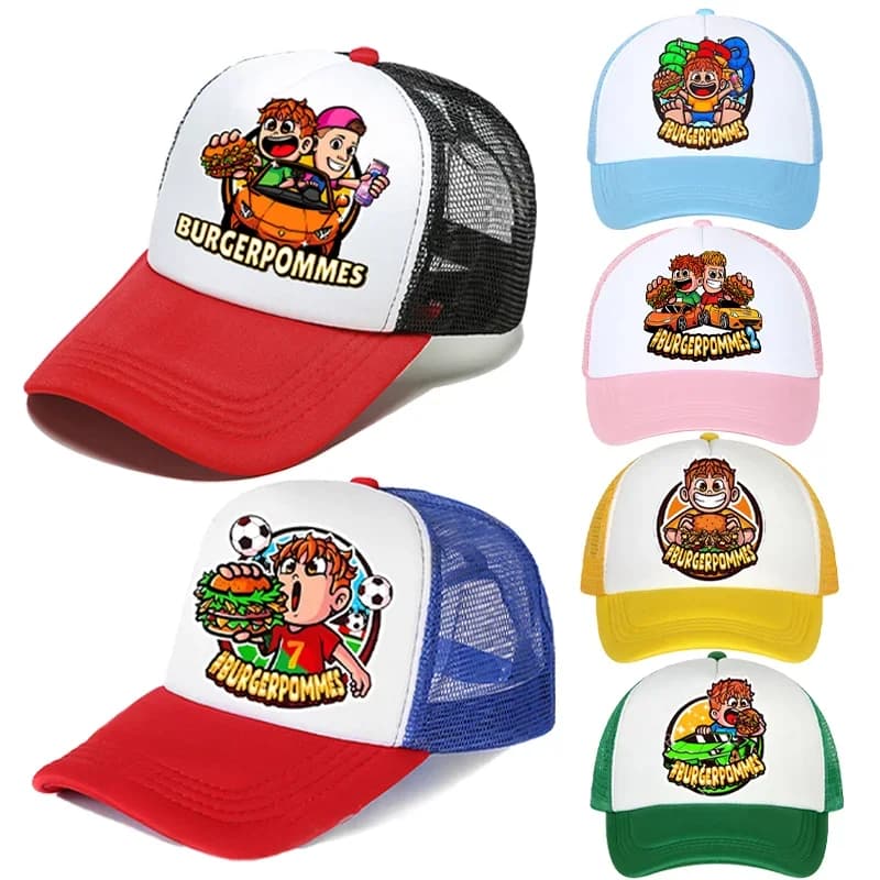 Burgerpommes Icrimax Baseball cap Baby Cartoon Casual Hat Outdoor Sports Parasol Hat Man Woman Berretti with adjustable visor Gift for boy