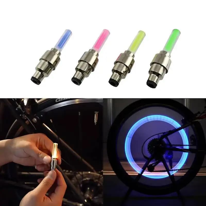 Luce LED per Valvola Pneumatico Bici ESLNF, Luce Colorata a Induzione per Ruote di Biciclette e Auto