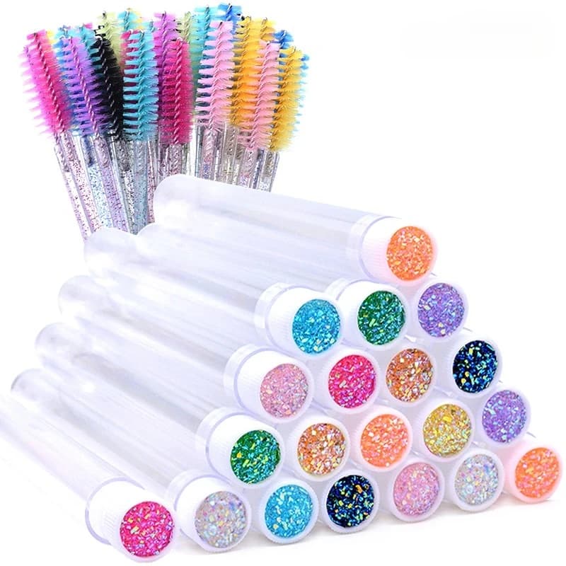 20 Pennelli per Ciglia con 20 Contenitori Tubolari Antipolvere, Bacchette per Mascara Riutilizzabili, Applicatori di Trucco Sostituibili