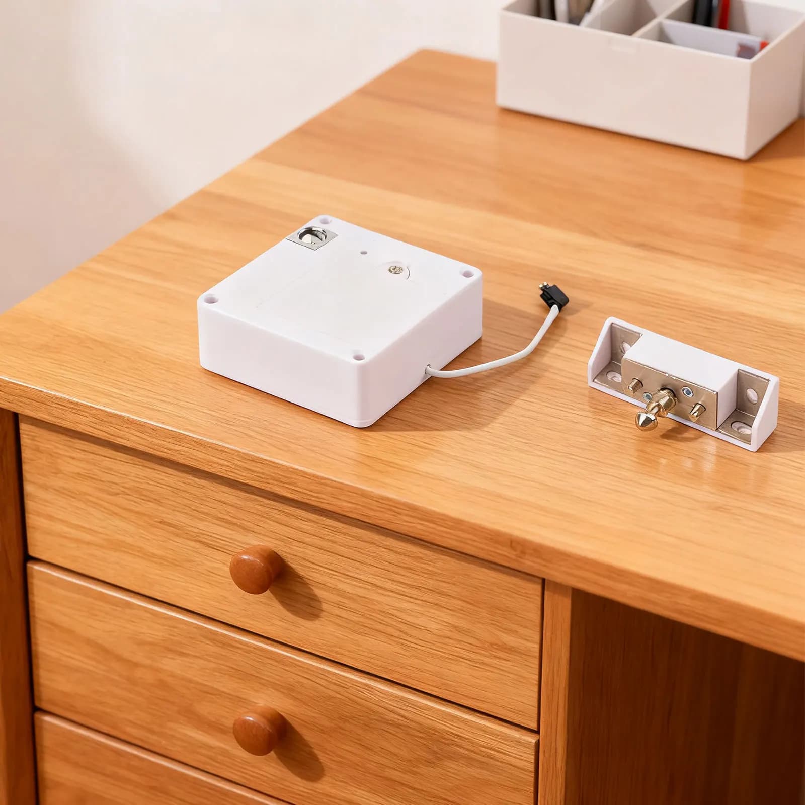 Serratura per armadietto, serratura per cassetto, bianca, con scheda NFC, per armadietto da scrivania, per scarpiera, uso domestico, serratura invisibile, senza foratura