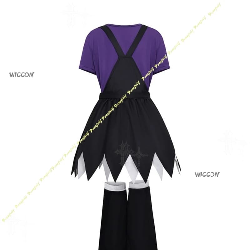 Costume Cosplay Game Cos Lily Lovebraid: Top, Gonna, Calze, Outfit Uniforme per Halloween, Carnevale, Gioco, Vestito Viola Lolita per Feste