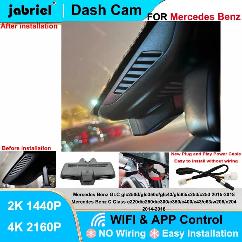 Jabriel for Mercedes Benz Class C c220d c250d c300 c350 c400 c43 c63 w205 c204 2014-2016 glc250d glc43 glc63 x253 c253 Dash Cam