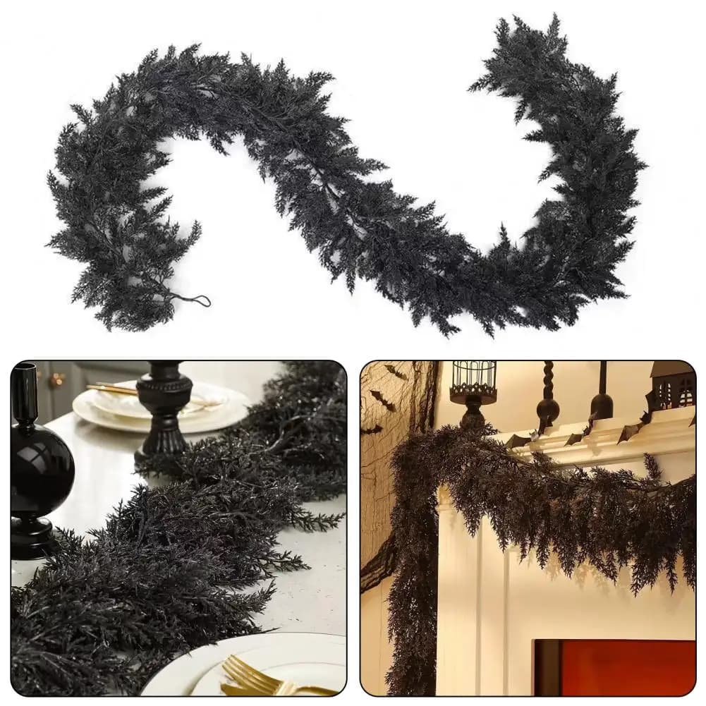 1PC Artificial Plants Christmas Tree Cypress Leaves Garland Wreaths Home Party Decor Outdoor Yard Rattan Hanging Ornament