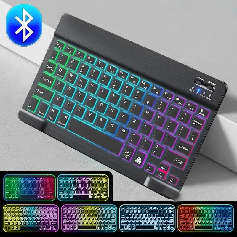 Mini tastiera tastiera wireless Bluetooth per MacBook iPad Ricevitore da gioco ricaricabile 2.4G per Android iOS Windows