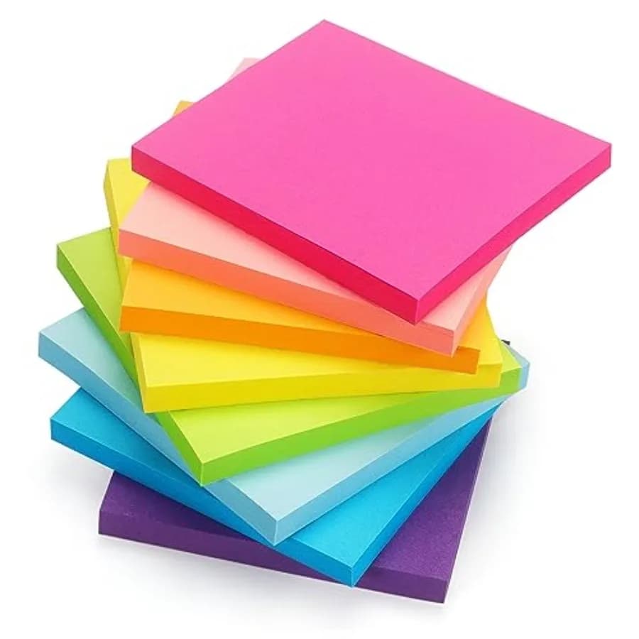 Sticky Notes Bright Color Self-Stick Notes 3 in x 3 in, 60 Sheets/Pad